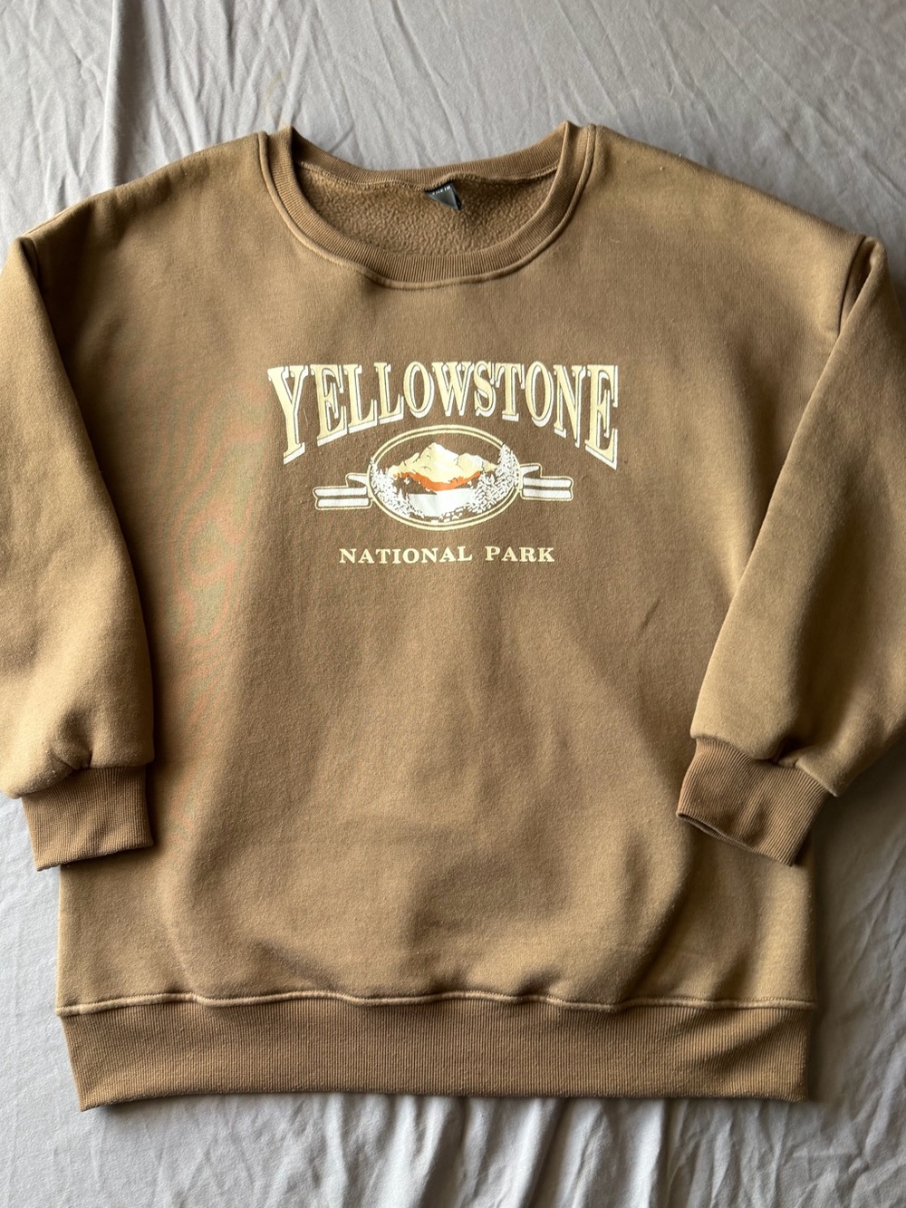 Yellowstone National Park Crewneck Sweatshirt - Brown